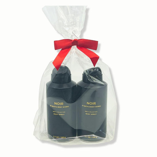 Giftable Noir holiday set with two deodorizing sprays for loved ones.