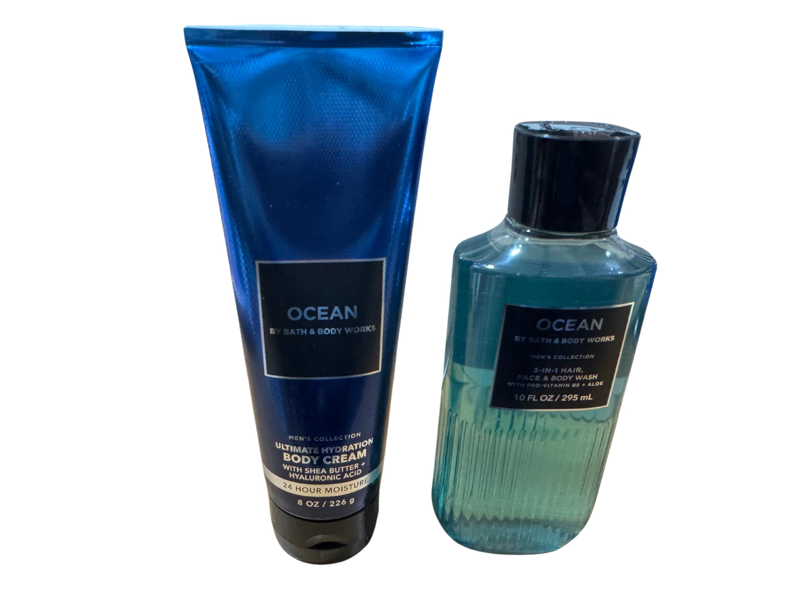 Bath & Body Works Ocean formula close-up featuring hyaluronic acid and aloe.