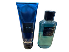 Bath & Body Works Ocean formula close-up featuring hyaluronic acid and aloe.