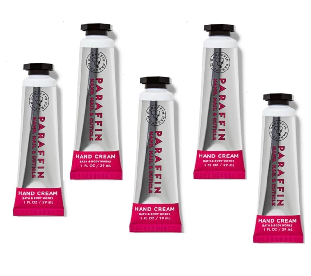 Bath & Body Works Paraffin Hand Cream five 1 oz tubes for travel and gifting.