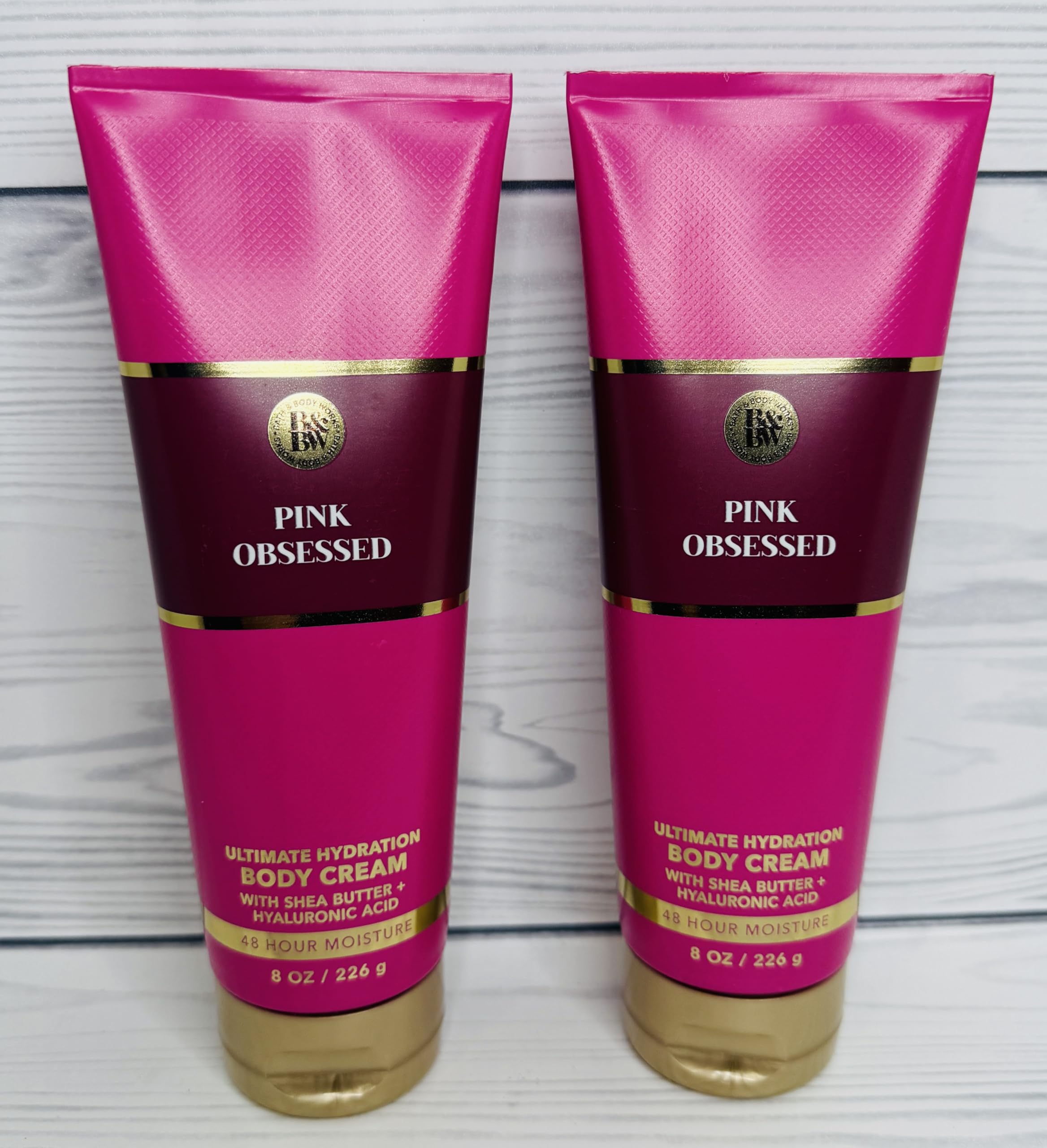 Bath & Body Works Pink Obsessed Ultimate Hydration Body Cream 2-pack demonstrates creamy texture for daily hydration