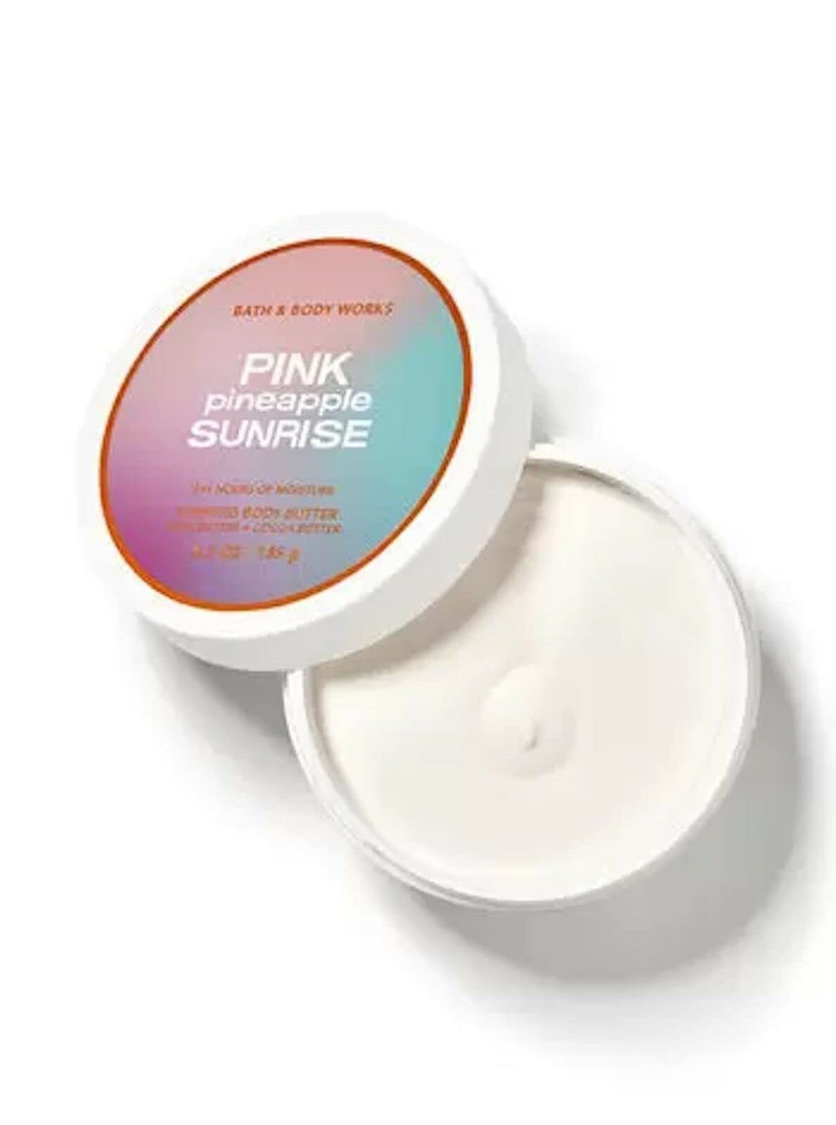 Bath and Body Works Pink Pineapple Sunrise body butter jar for deep moisture and luxurious fragrance.