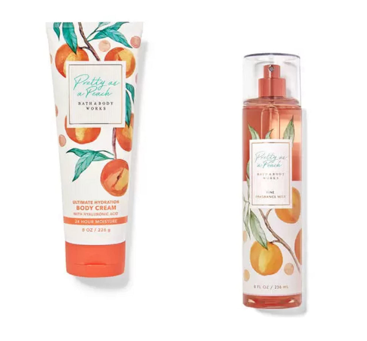 Bath and Body Works Pretty as a Peach fine fragrance mist bottle for on-the-go refreshment.