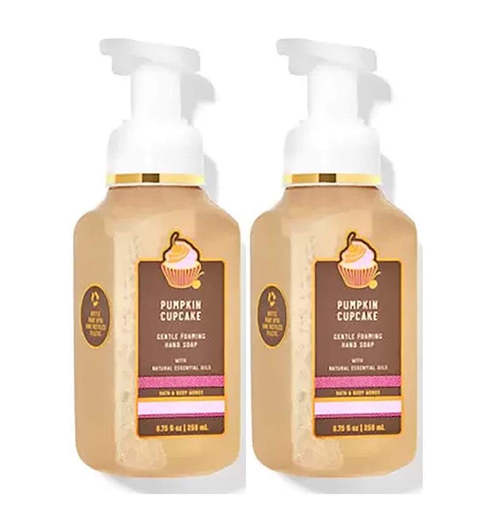 Bath & Body Works Pumpkin Cupcake foaming hand soap bottle for smooth skin and fresh hands.