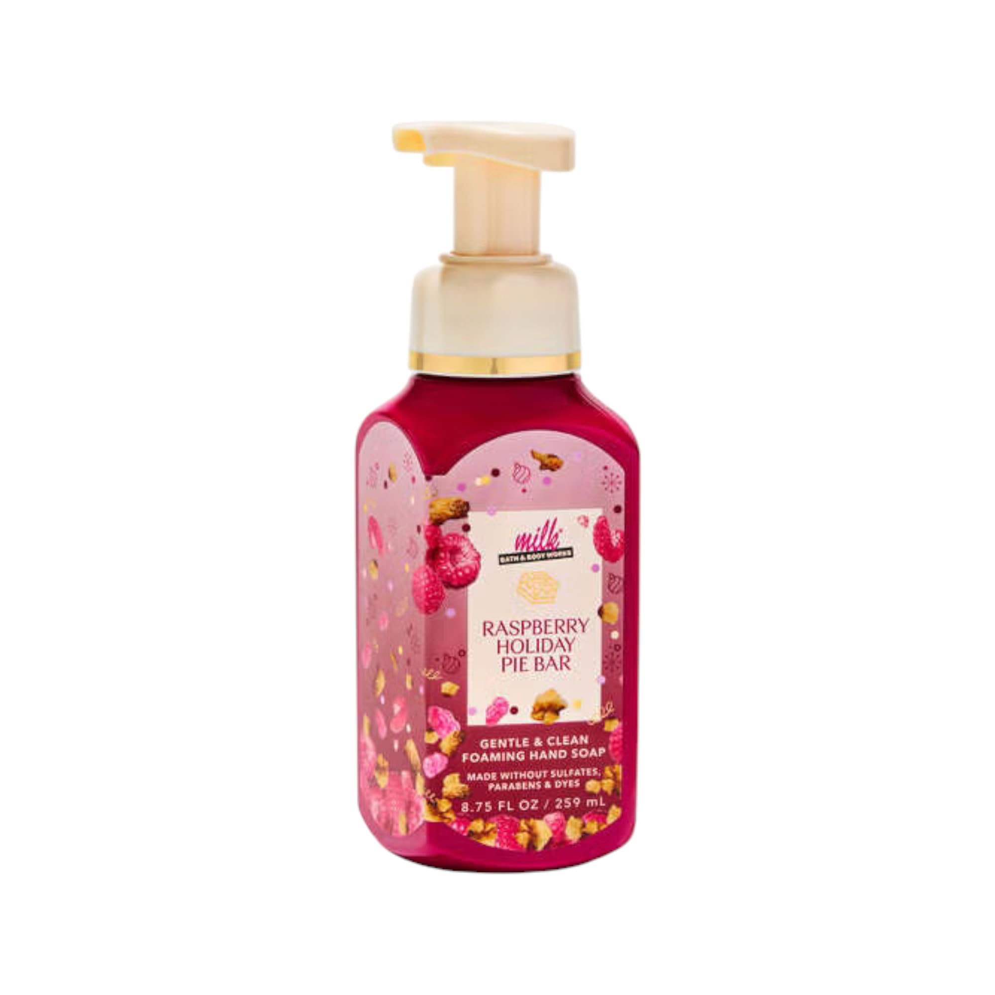 Bath & Body Works Raspberry Holiday Pie Bar foaming hand soap for soft, clean hands with a light fragrance