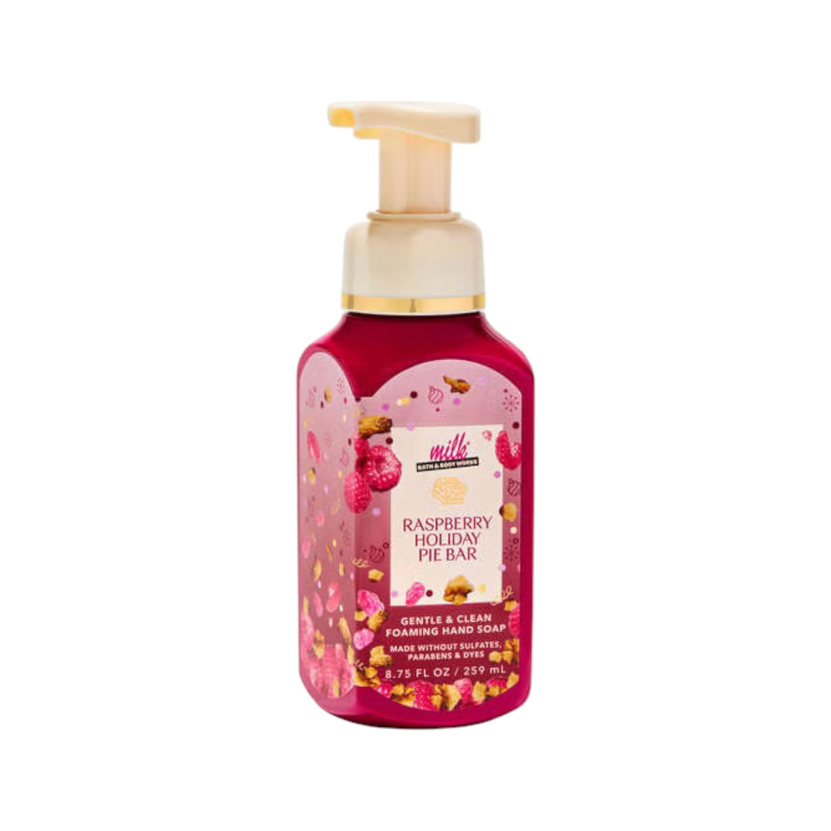 Bath & Body Works Raspberry Holiday Pie Bar foaming hand soap for soft, clean hands with a light fragrance