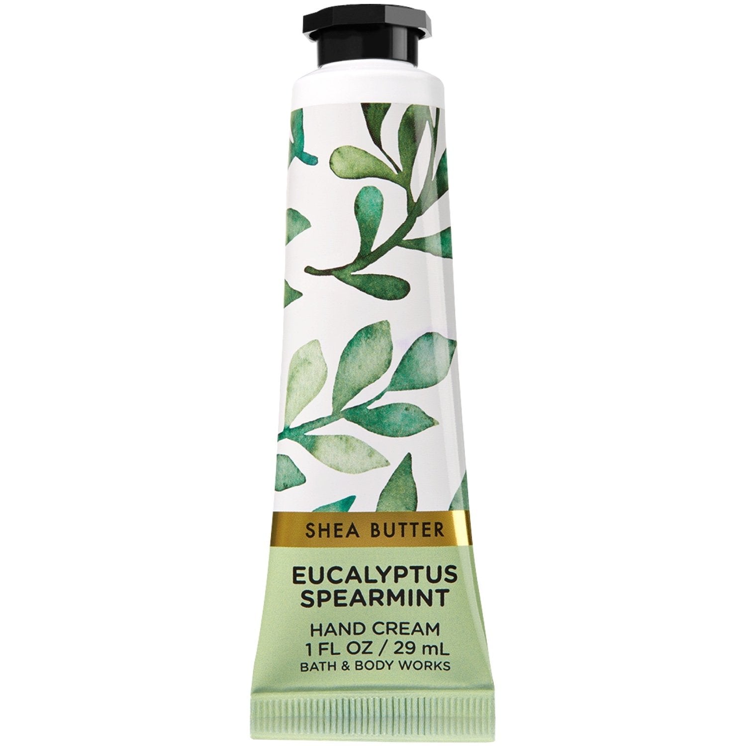 Bath & Body Works Shea Butter Hand Cream Eucalyptus Mint tube for quick hydration and soft hands.