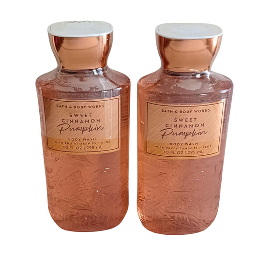 Bath & Body Works Shea + Vitamin E Shower Gel bottle shows Sweet Cinnamon Pumpkin aroma for routine