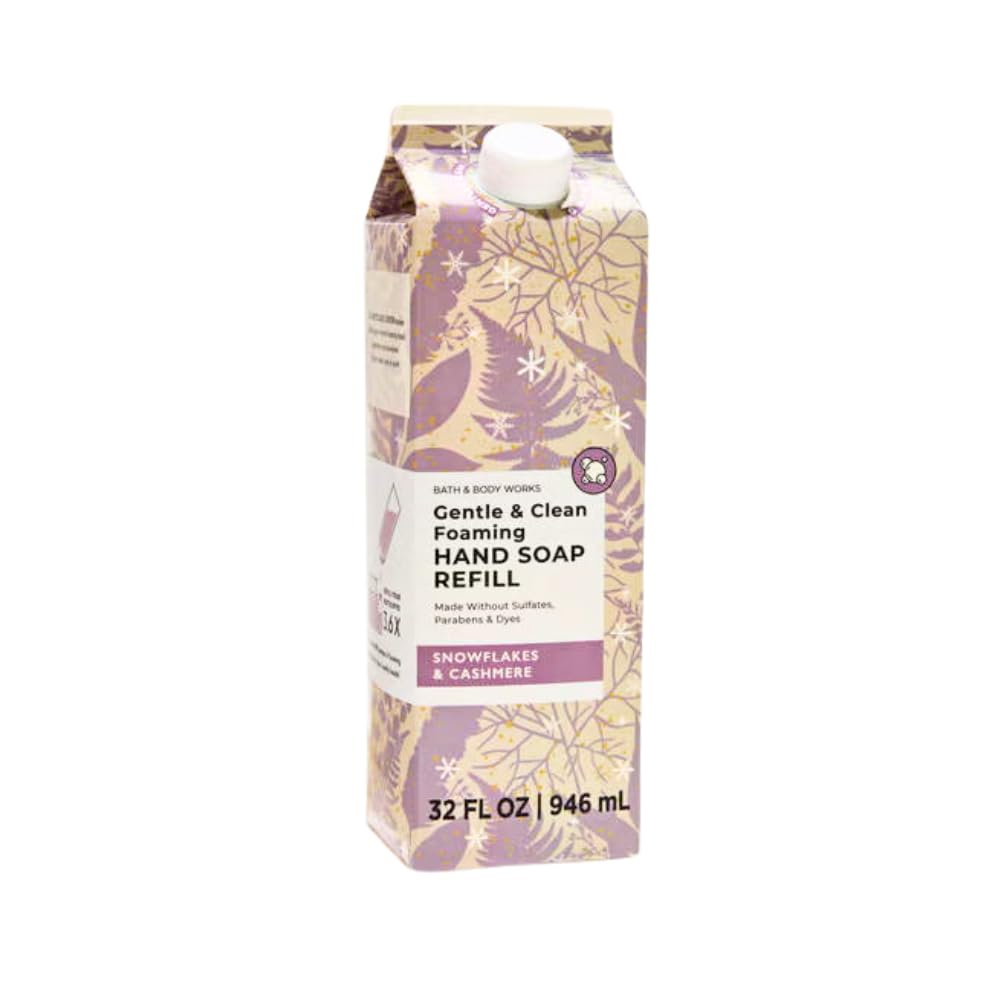 Bath and Body Works Snowflakes and Cashmere refill bottle for continuous gentle cleansing with a cozy winter scent.
