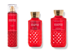 Bath & Body Works Strawberry Pound Cake shower gel, daily trio, provides a refreshing cleanse and inviting scent