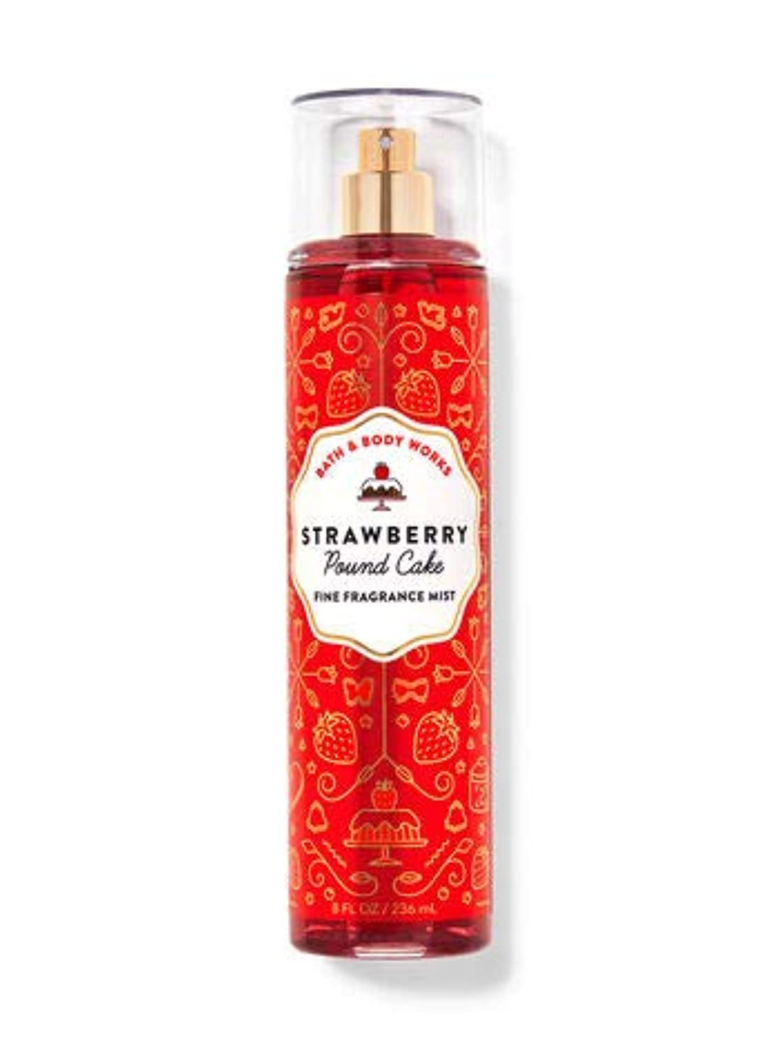Bath & Body Works Strawberry Pound Cake Fragrance Mist packaging design shows playful, daily-use appeal.