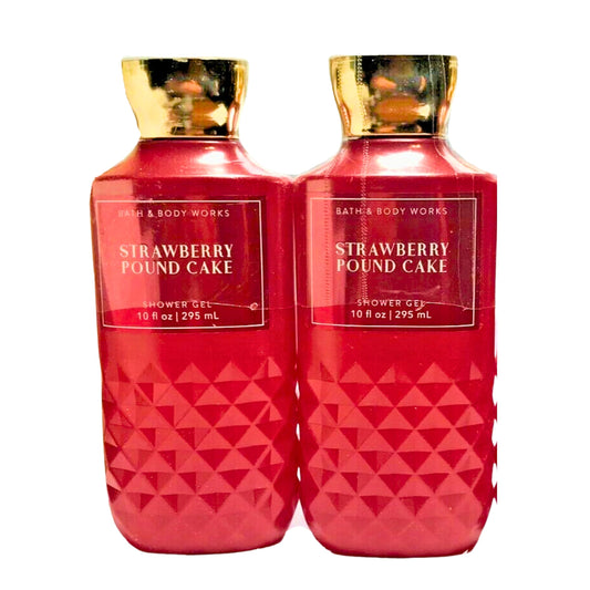 Bath & Body Works Strawberry Pound Cake shower gel 2-pack bottles for everyday cleansing.