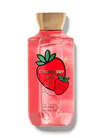 Bath & Body Works Strawberry Soda Shower Gel bottle with vibrant 10 oz packaging and refreshing scent