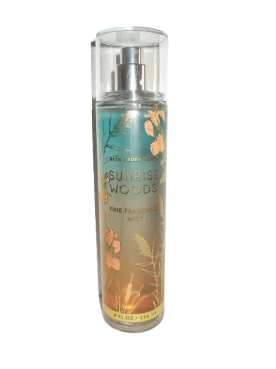 Bath & Body Works Sunrise Woods fragrance mist spray, ideal for refreshing fragrance during the day.