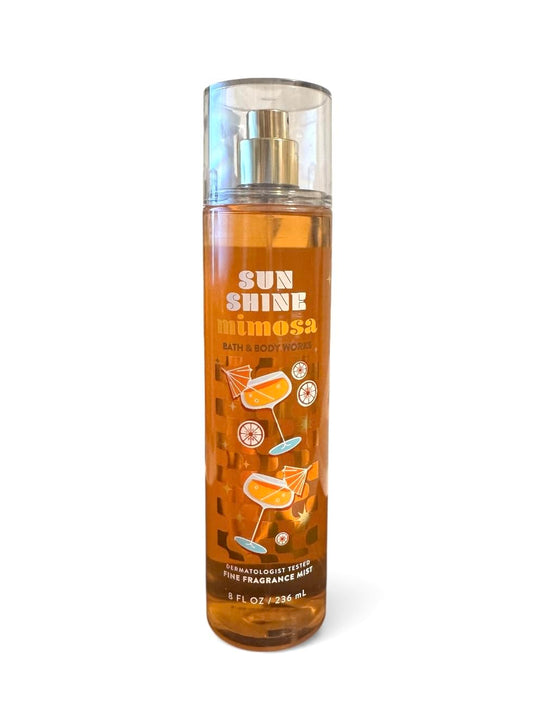 Bath & Body Works Sunshine Mimosa fragrance mist bottle close-up for daily refreshing scent.