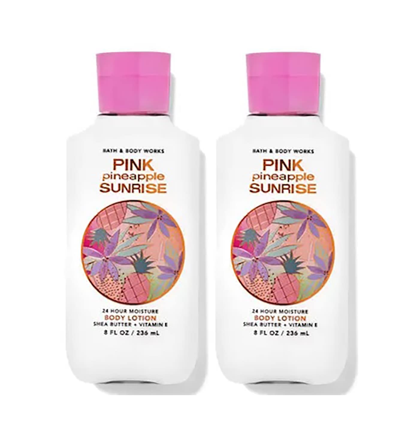 Bath & Body Works Super Smooth Lotion Set in Pink Pineapple Sunrise for soft, moisturized skin.
