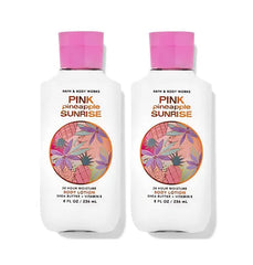 Bath & Body Works Super Smooth Lotion Set in Pink Pineapple Sunrise for soft, moisturized skin.