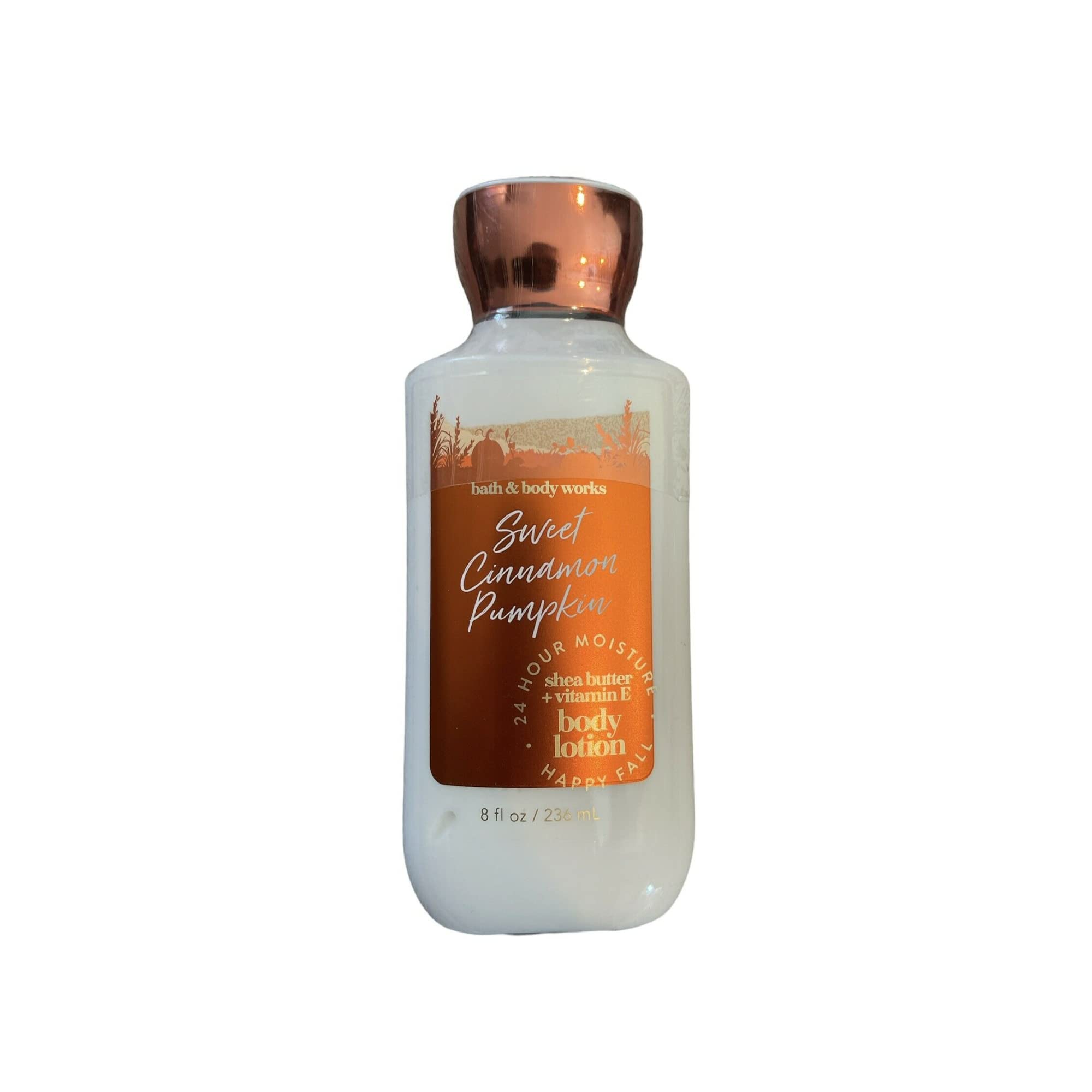 Bath & Body Works Sweet Cinnamon Pumpkin lotion packaging, gift-ready autumn care