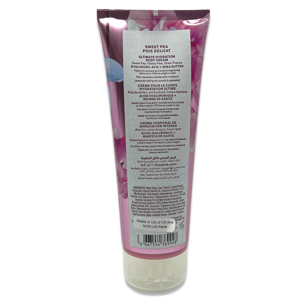 Ingredients list with vitamin E, aloe, shea butter for moisture