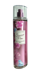 Bath & Body Works Sweet Pea Fragrance Mist bottle spray in action for quick scent boost.