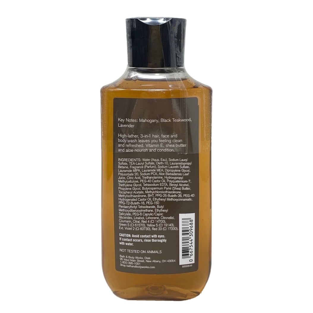 Bath & Body Works Teakwood 3-in-1 Wash cleanses hair and body with a woodsy scent