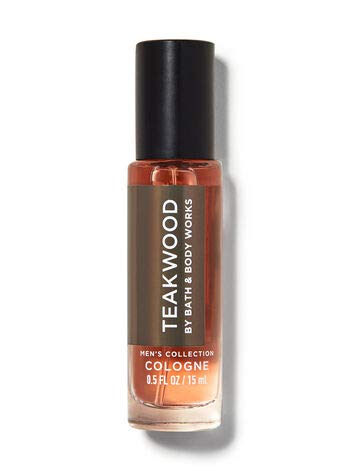 Bath & Body Works Teakwood mini cologne bottle, on-the-go scent with masculine notes.