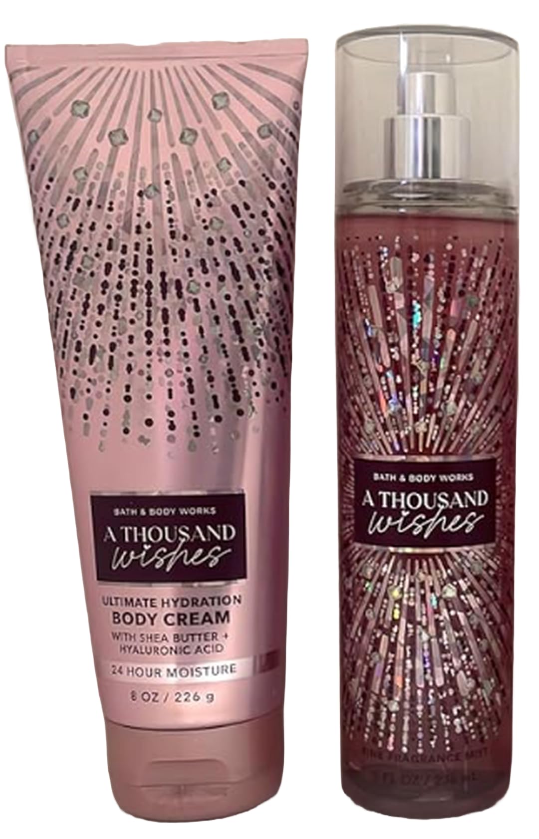 Bath & Body Works Thousand Wishes Mist spray bottle highlighting fragrance in a sleek display