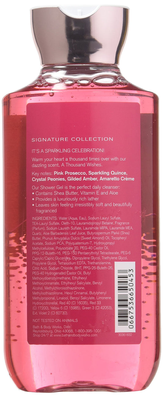 Bath & Body Works A Thousand Wishes shower gel lather closeup highlights rich foam for pampering showers.