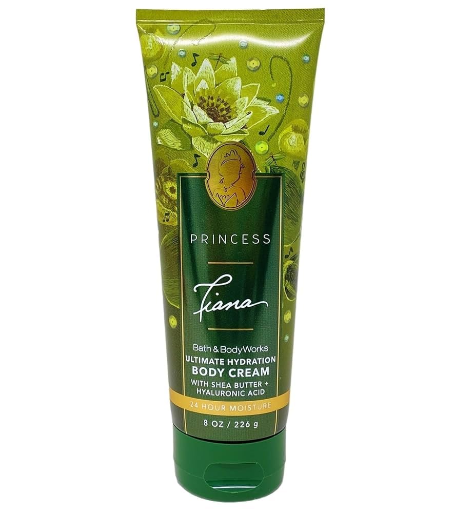 Bath and Body Works Tiana Ultimate Hydration Body Cream 8oz jar promotes silky skin hydration.