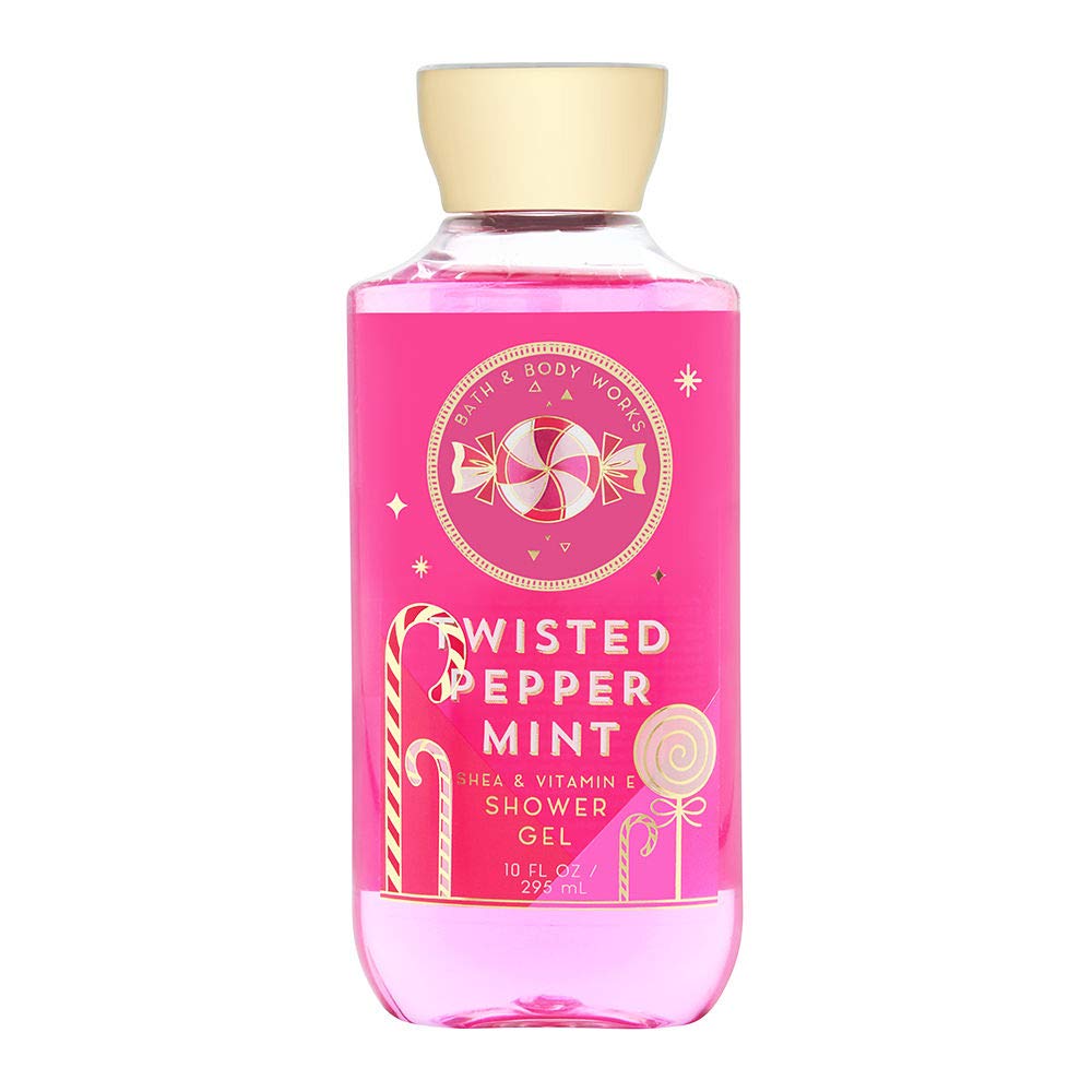 Bath & Body Works Twisted Peppermint Shower Gel bottle for a refreshing morning cleanse.