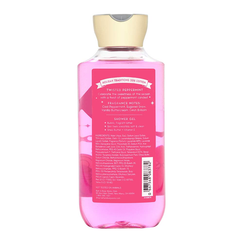 Bath & Body Works Twisted Peppermint Shower Gel lather delivering a cooling, fragrant wash.