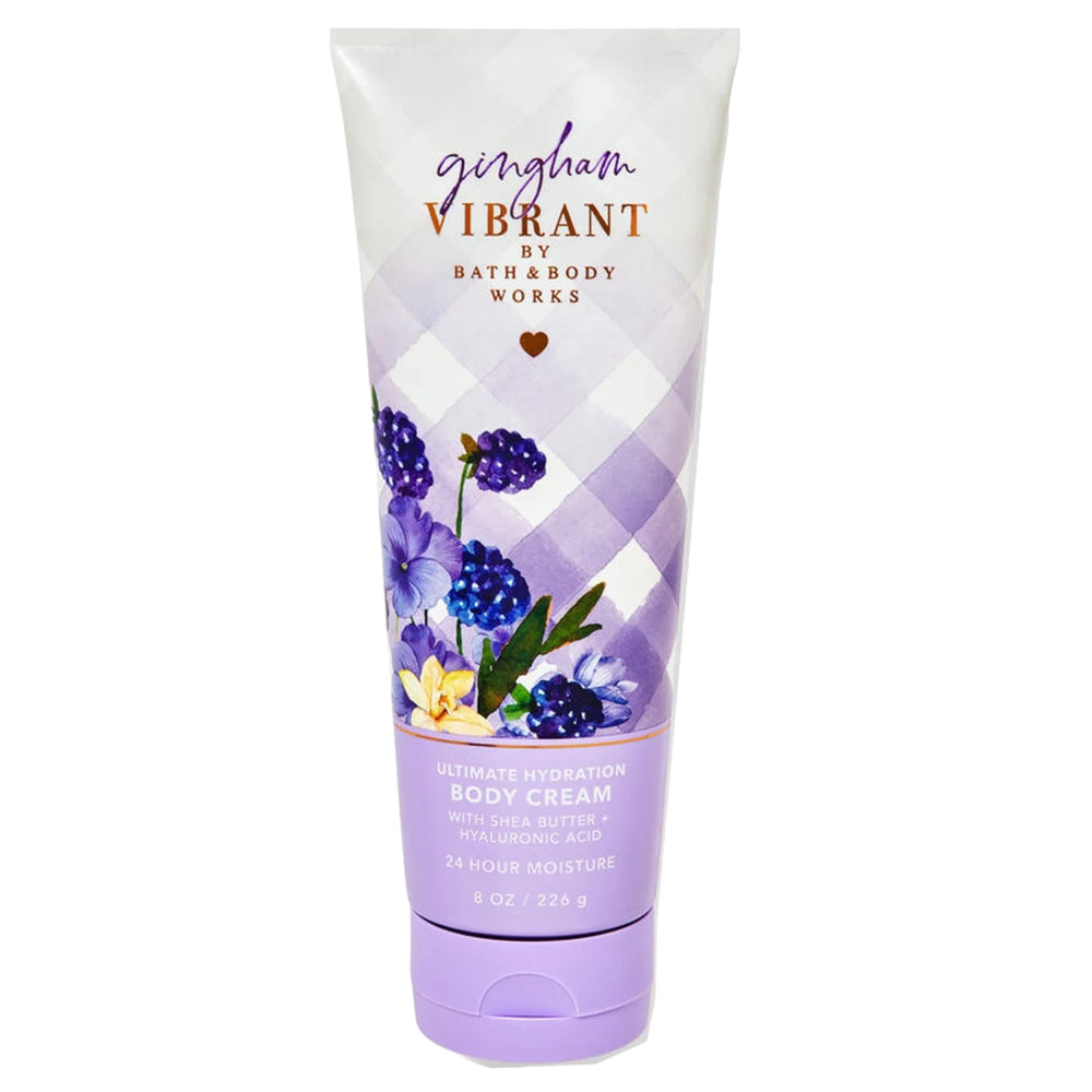 Bath & Body Works Ultimate Hydration Body Cream bottle provides long-lasting moisture for soft skin.