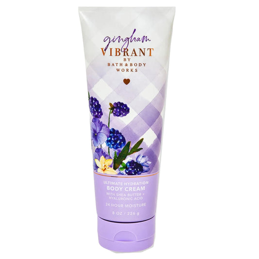 Bath & Body Works Ultimate Hydration Body Cream bottle provides long-lasting moisture for soft skin.