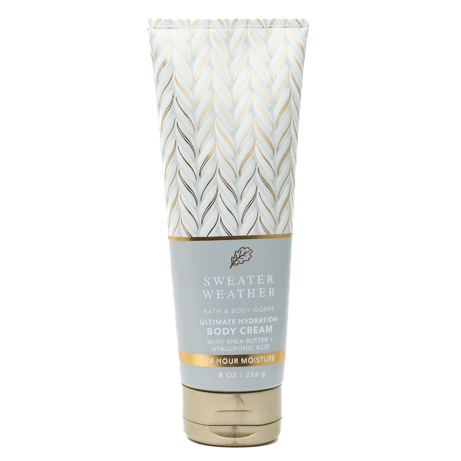 Bath & Body Works Ultimate Hydration Body Cream jar, Sweater Weather, nourishes skin and leaves an inviting scent.
