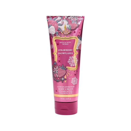 Bath & Body Works Ultimate Hydration Body Cream Strawberry Snowflakes; deeply moisturizes skin.