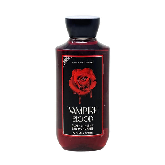 Bath & Body Works Vampire Blood shower gel bottle with rich lather for daily cleansing.