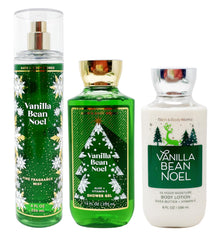 Bath & Body Works Vanilla Bean Noel trio display highlighting a festive scent for daily routine.