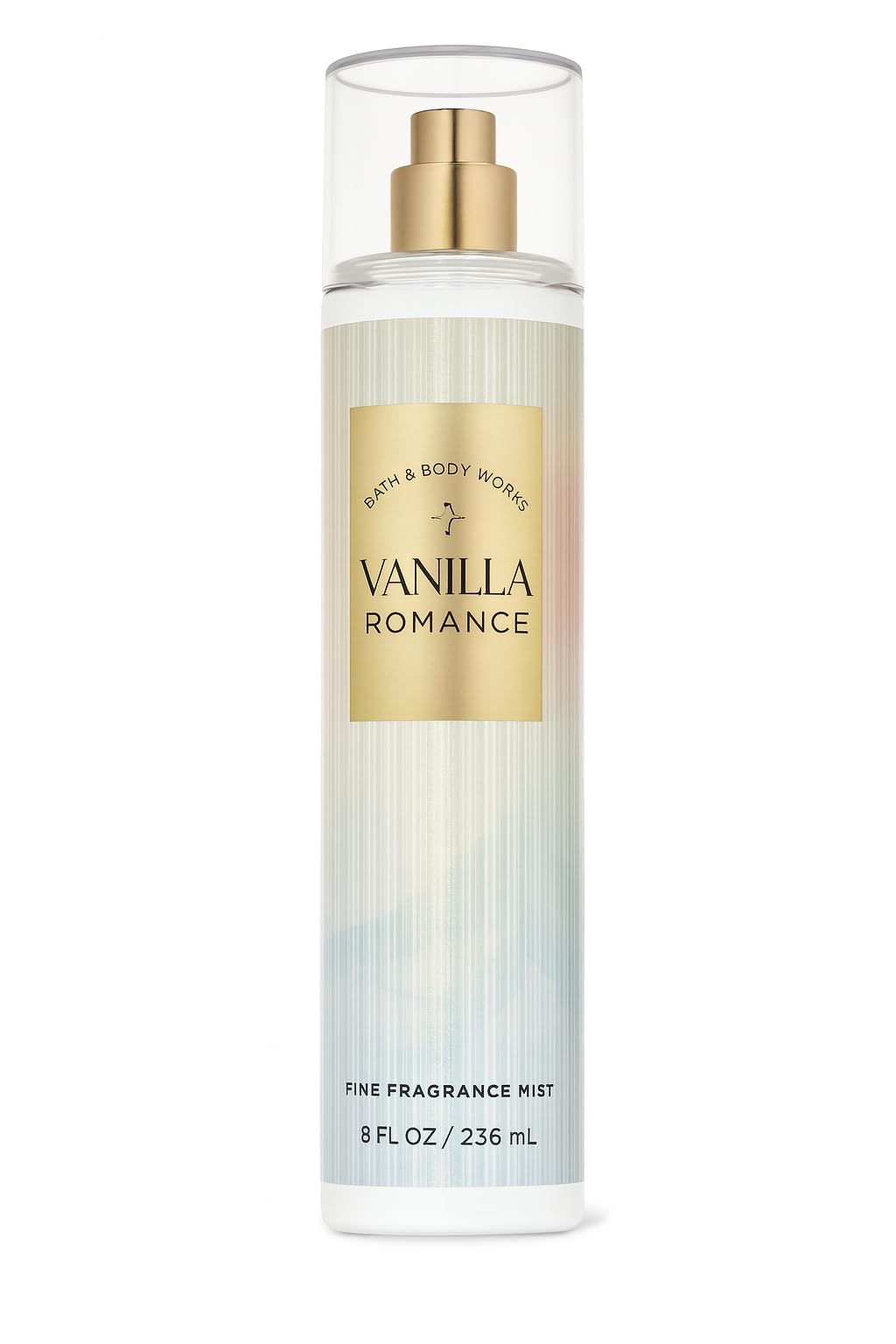 Bath & Body Works Vanilla Romance mist bottle showcasing vanilla, jasmine and amber for everyday freshness