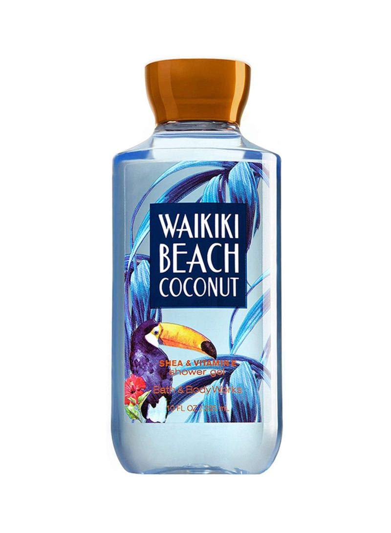 Bath and Body Works Waikiki Beach Coconut bottle shows tropical scent for daily refreshment