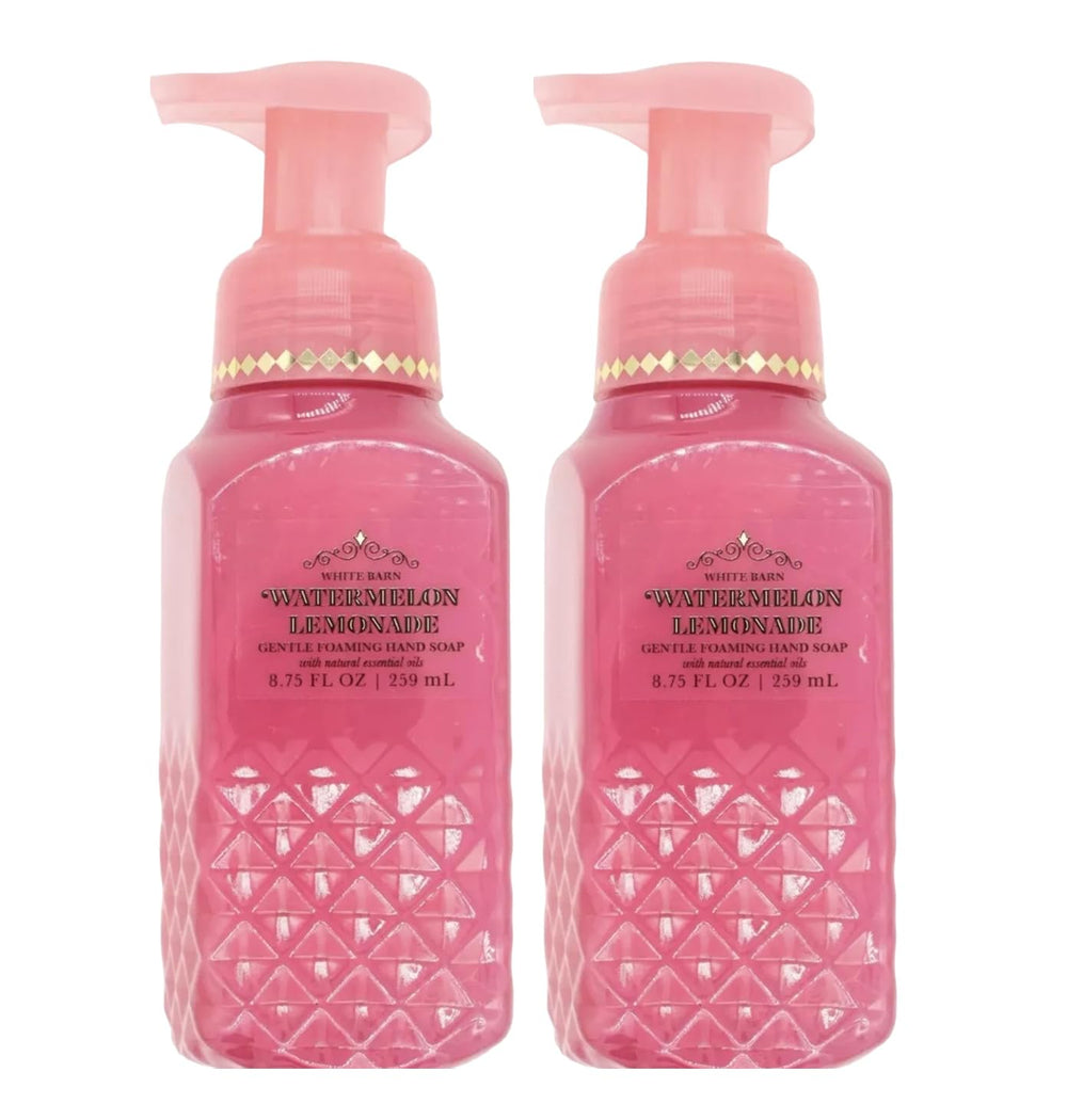 Bath & Body Works Watermelon Lemonade bottle of gentle foaming soap softens skin with aloe and vitamin E