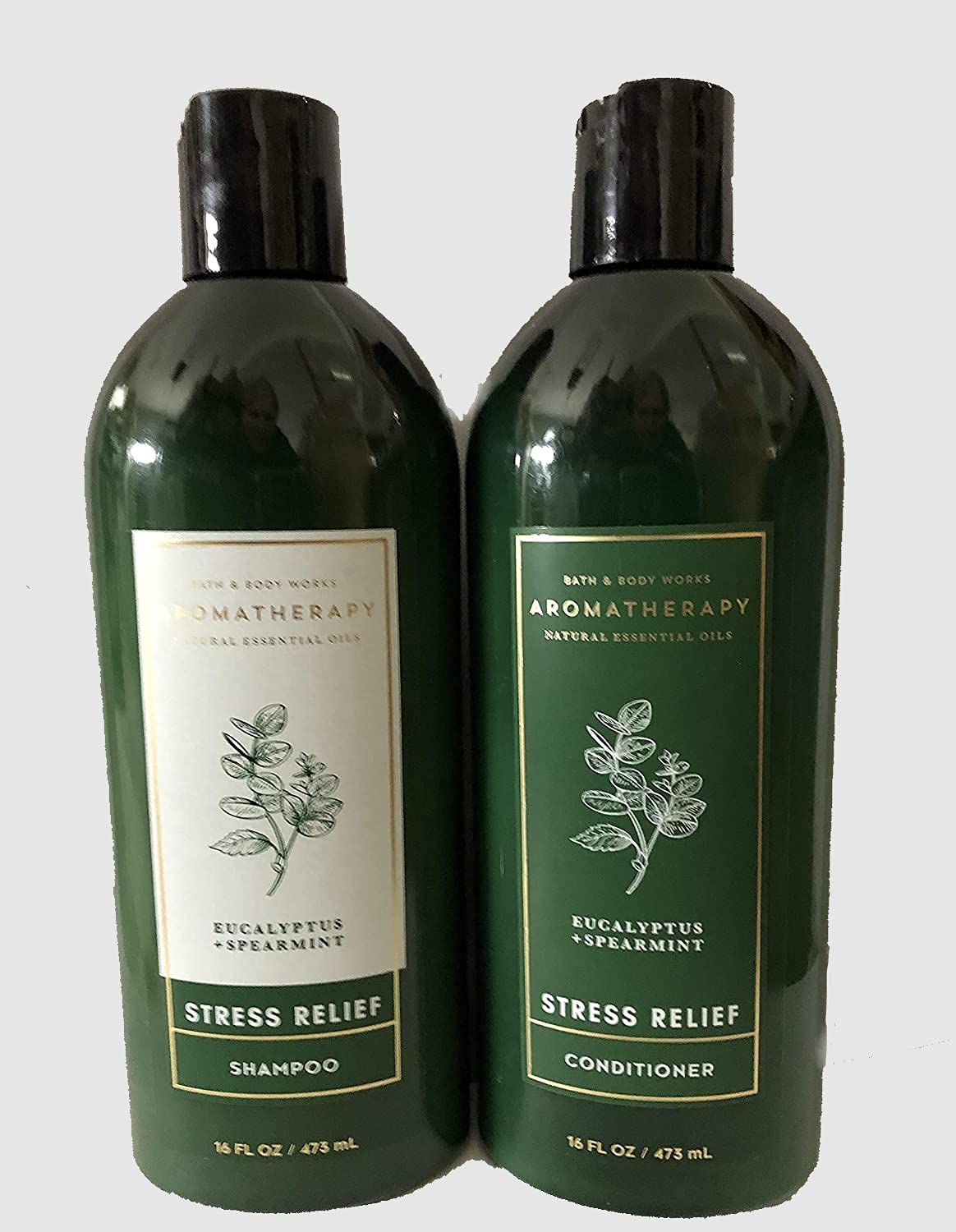 Bath & Body Works Aromatherapy shampoo bottle with eucalyptus spearmint for a calming start to your day