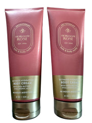 Bath & Body Works Aromatherapy Heirloom Rose bottle close-up for deep hydration.