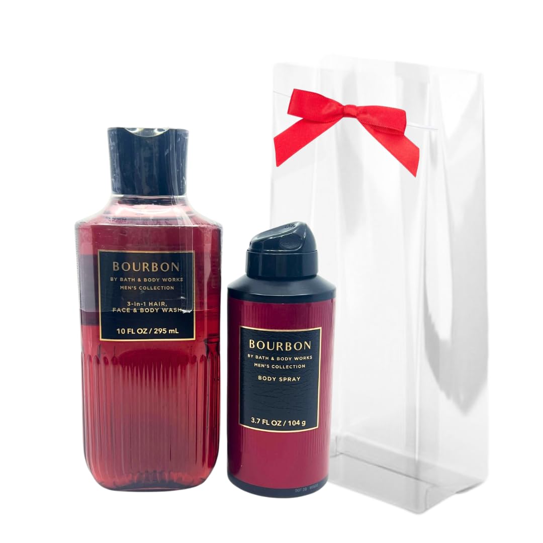 Bath & Body Works Bourbon for Men gift set in holiday packaging, ideal gift