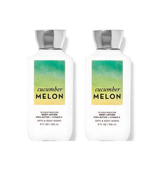 Bath & Body Works Cucumber Melon lotion bottle, 8 oz, for lightweight hydration and a refreshing scent.