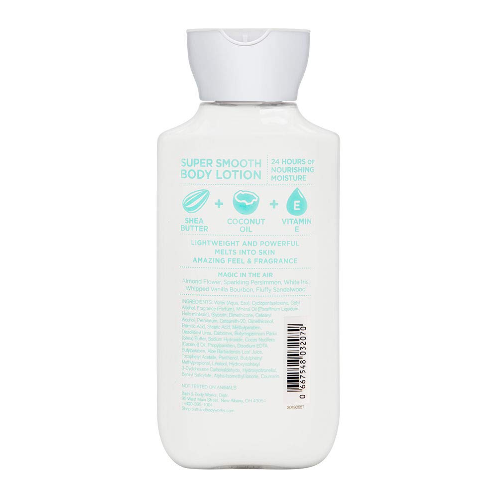 Bath & Body Works Magic In The Air 8-ounce lotion packaging, showcasing design and skin nourishment.