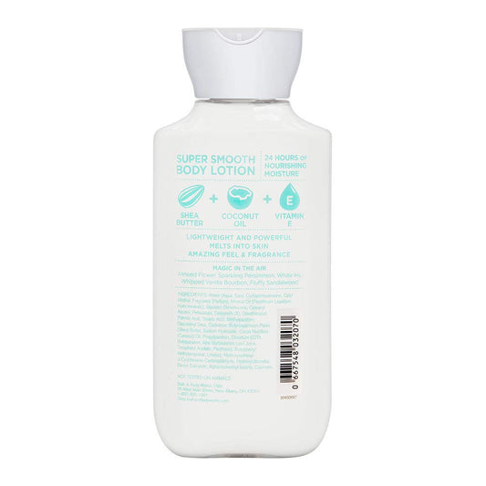 Bath & Body Works Magic In The Air 8-ounce lotion packaging, showcasing design and skin nourishment.