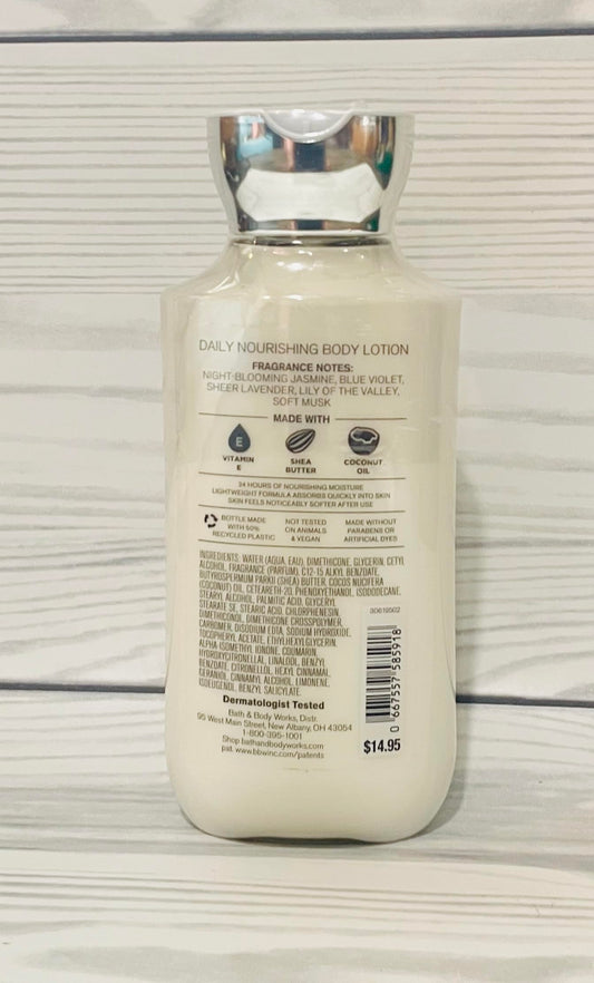 Moonlight Path 2-pack lotion packaging labels with floral scent and moisturizing formula.
