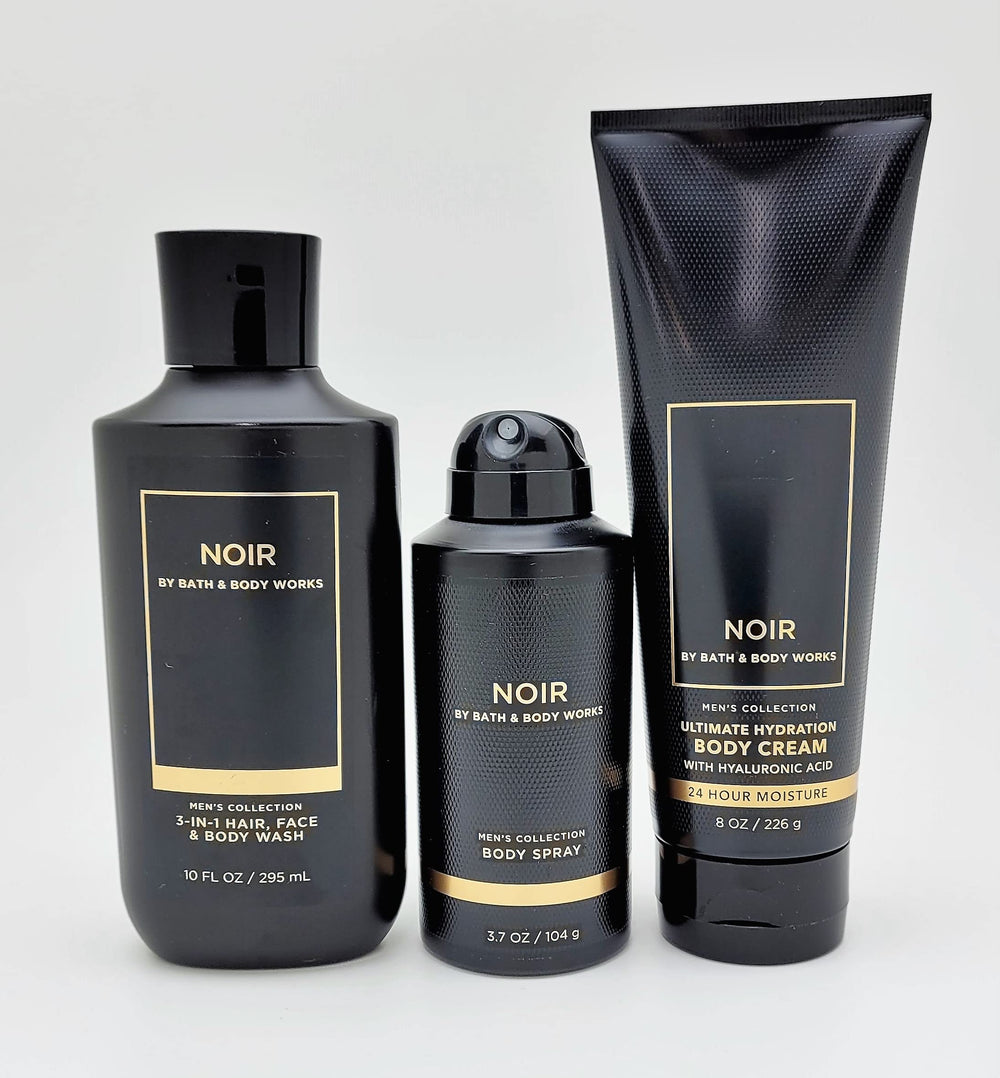 Bath & Body Works Noir 3-in-1 wash bottle; versatile cleansing for hair, face, and body.