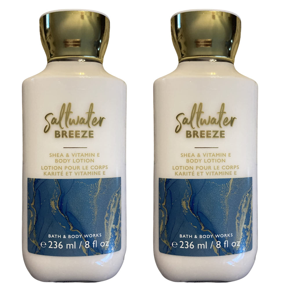 Bath & Body Works Saltwater Breeze gift set, two 8 oz lotions, ideal for daily hydration