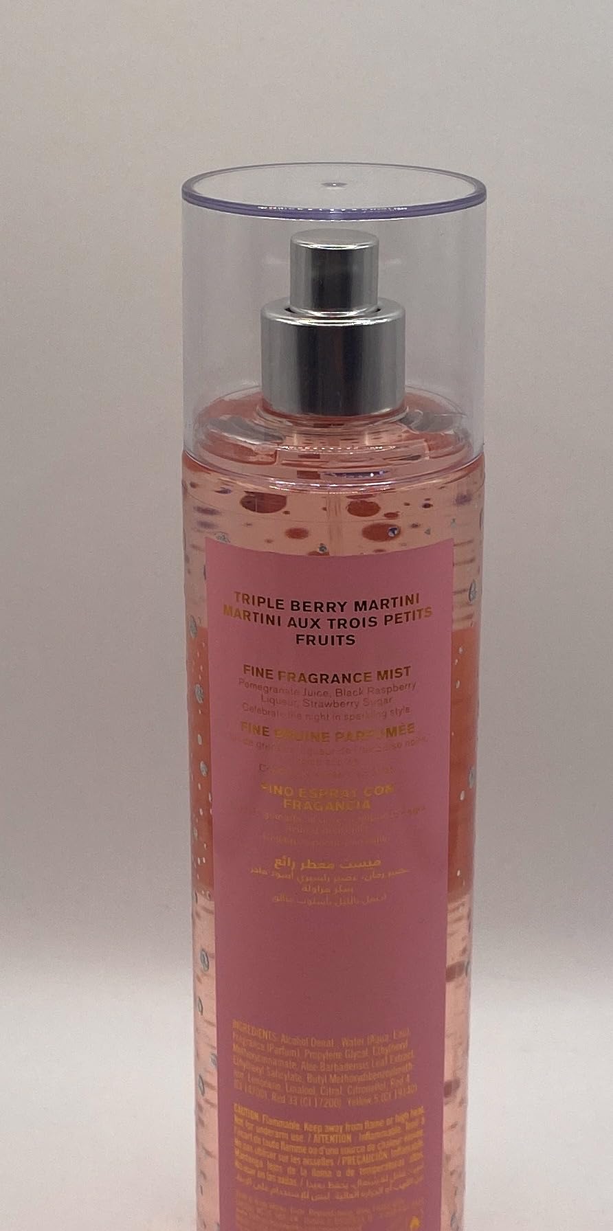 Bath and Body Works Triple Berry Martini fragrance mist spray offers quick refresh on skin, hair, or clothes.